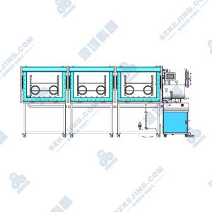 前開(kāi)門(mén)式三節(jié)單面三工位手套箱