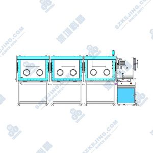 前開(kāi)門(mén)式三節(jié)雙面六工位手套箱